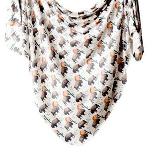 Copper Pearl Bison knit swaddle blanket